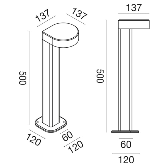 paletto da giardino grigio antracite Gea Luce 13W 4000K