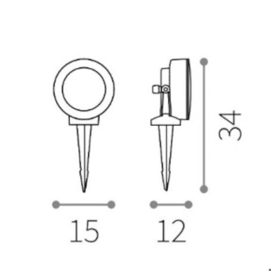 Litio faretto da giardino grigio Ideal Lux 1xGX53 7W 4000K
