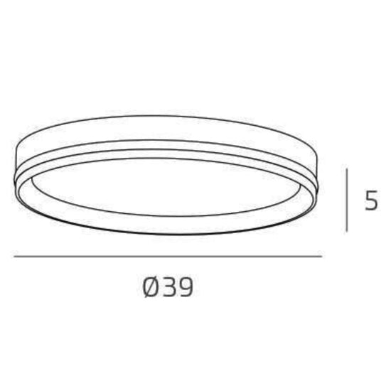 Aera plafoniera sabbia Top Light LED 37W 3000K-3500K-4000K CRI90