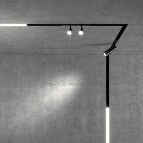 Coppia spot LED su barra nero Ideal Lux 5W 3000K DALI 48V binario monofase