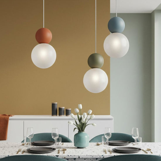 Cottage lampadario 3 sfere multicolor bianco Top Light G9 8W cucina pranzo