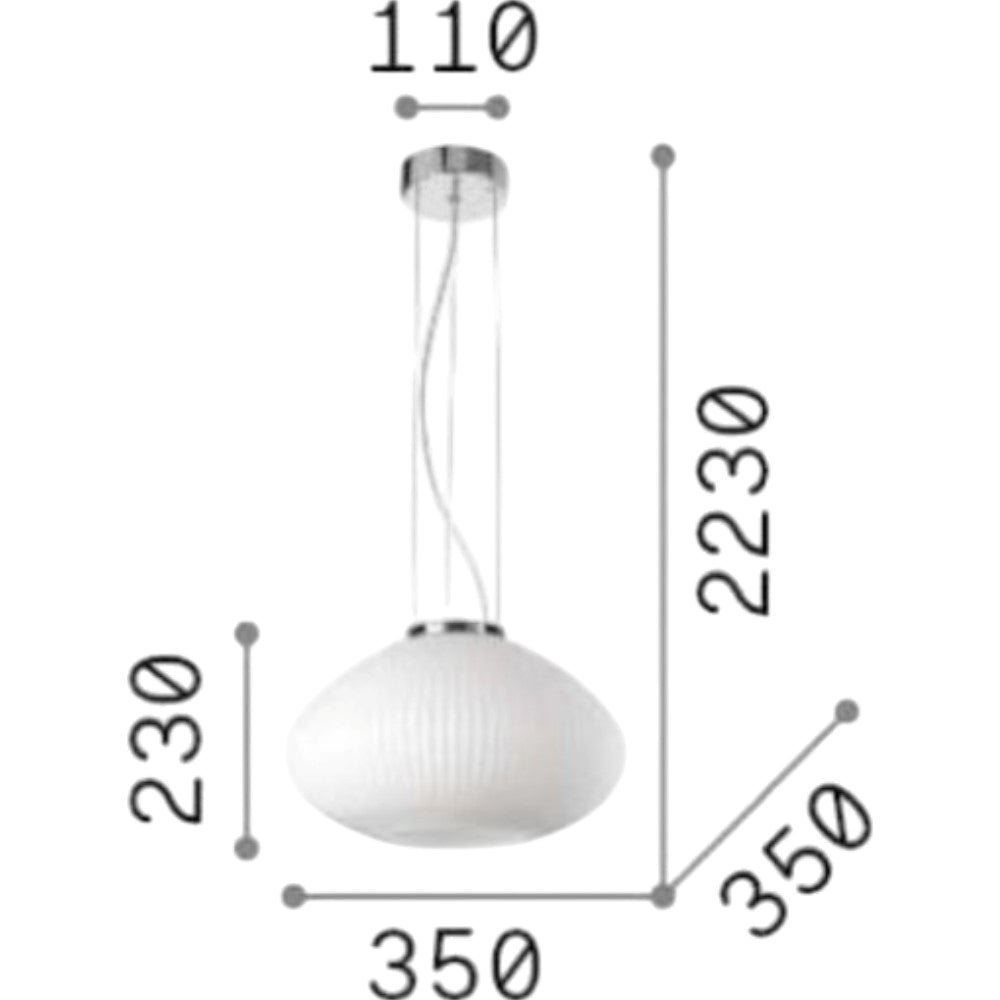 Plissè sospensione cromo Ideal Lux 20W E27