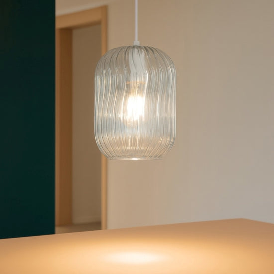Tender sospensione bagno blu cromo Top Light E27 18W vetro soffiato rigato