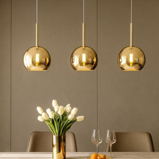 Future lampadario 3 sfere trasparente cromato Top Light E27 60W soggiorno