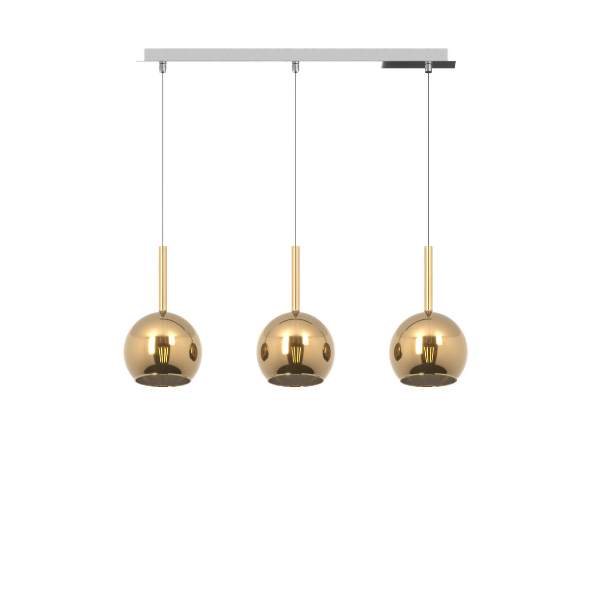 Future lampadario 3 sfere trasparente cromato Top Light E27 60W soggiorno