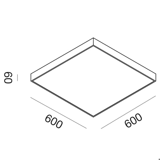 Cloe plafoniera quadrata bianco opaco Gea Luce 60W 4000K