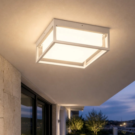 plafoniera da esterno bianco opaco Gea Luce 20W 3000K-4000K-5000K IP65