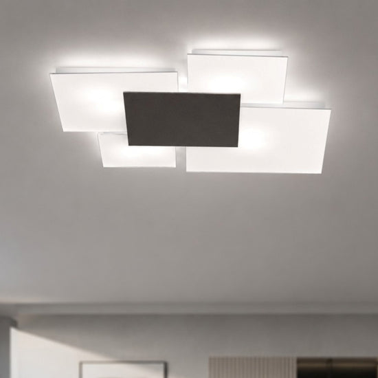 Upgrade plafoniera cucina bianco marrone Top Light E27 14W 4 luci