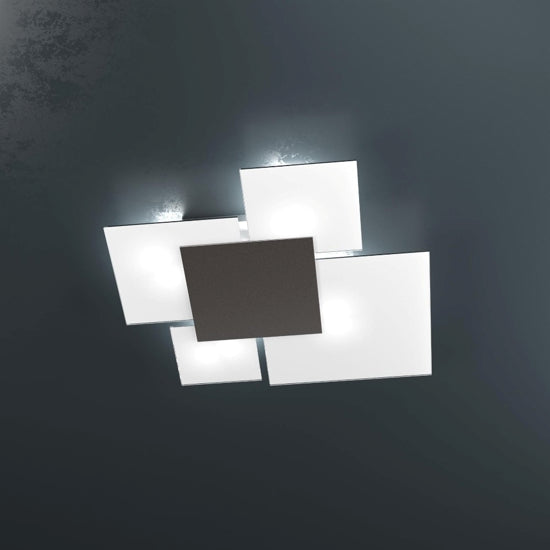Upgrade plafoniera cucina bianco marrone Top Light E27 14W 4 luci