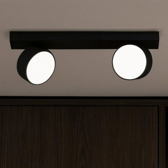 Edra plafoniera nero Top Light GX53 12W 2 luci orientabile