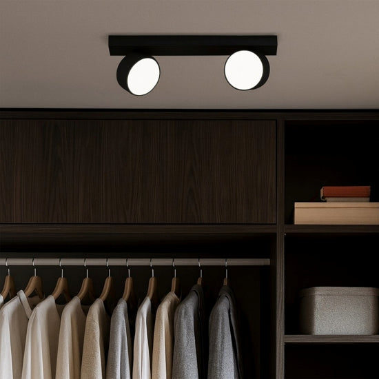 Edra plafoniera nero Top Light GX53 12W 2 luci orientabile