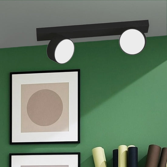 Edra plafoniera nero Top Light GX53 12W 2 luci orientabile