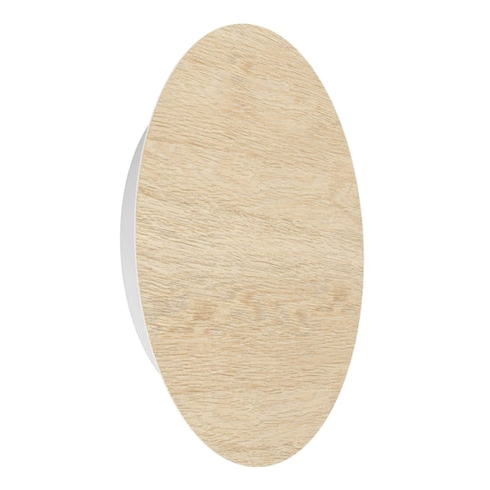 900717 applique ovale bianco legno Gea Luce 9,2W 3000K