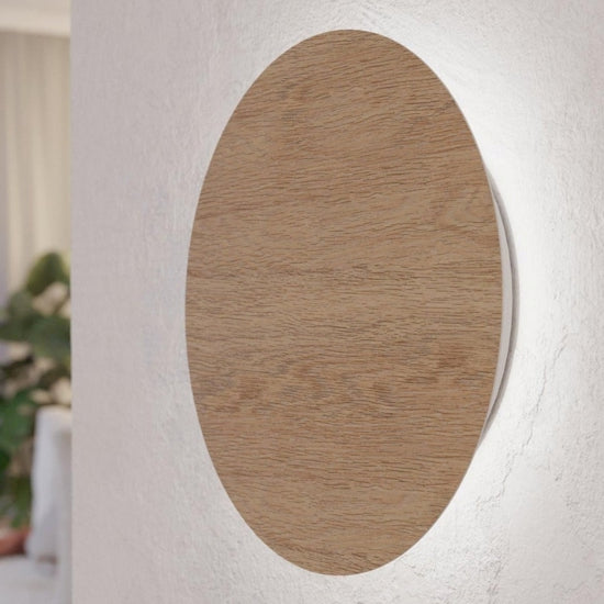 900717 applique ovale bianco legno Gea Luce 9,2W 3000K