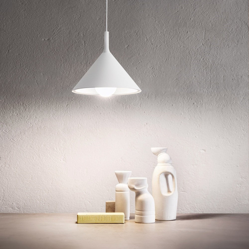 Barbie sospensione conica bianco Gea Luce 20W E27