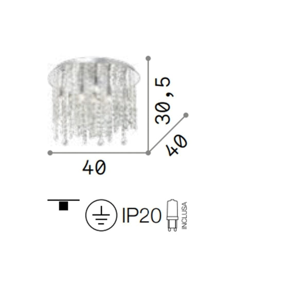 Royal plafoniera cromato cristallo Ideal Lux 3W G9 3000K