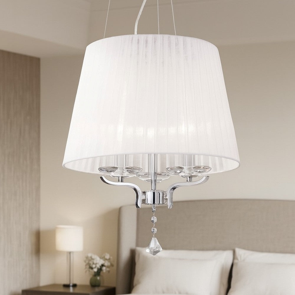 Pegaso lampadario bianco cromato Ideal Lux 3xE14 max 13W