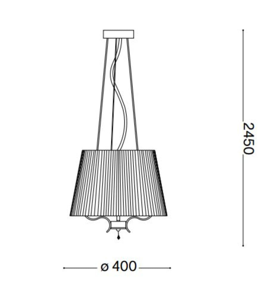 Pegaso lampadario bianco cromato Ideal Lux 3xE14 max 13W