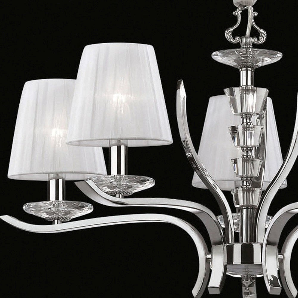 Pegaso lampadario bianco cromato Ideal Lux 5xE14