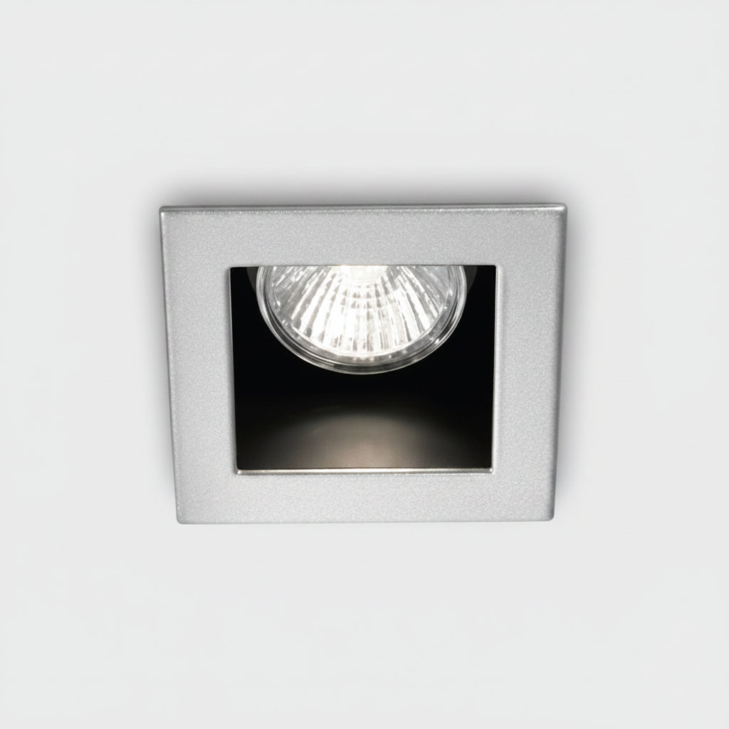 Faretto quadrato da incasso grigio nero Ideal Lux 10W GU10 IP20