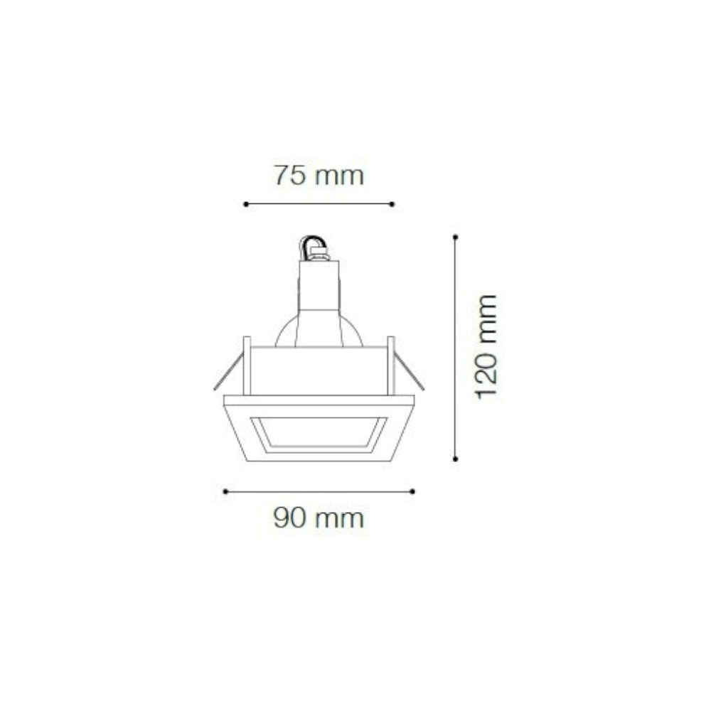 Faretto quadrato da incasso grigio nero Ideal Lux 10W GU10 IP20
