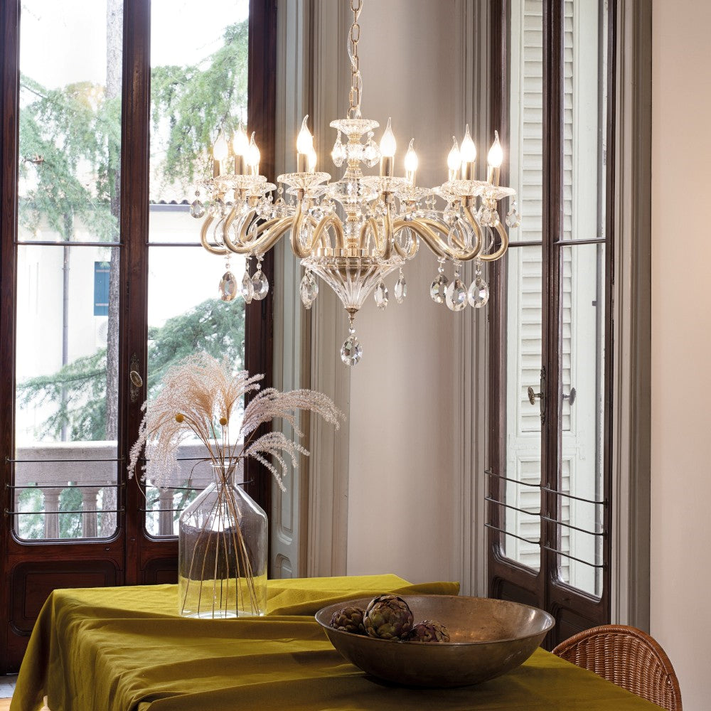Negresco lampadario oro Ideal Lux 10xE14 max 40W