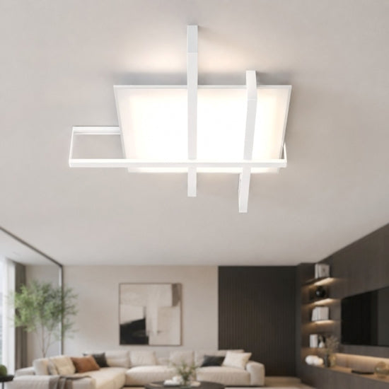 Cross plafoniera bianco satinato Top Light E27 60W