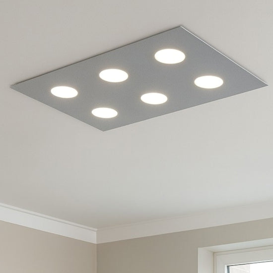 Area plafoniera cucina grigio Top Light GX53 11W 6 luci Made in Italy