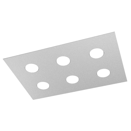 Area plafoniera cucina grigio Top Light GX53 11W 6 luci Made in Italy