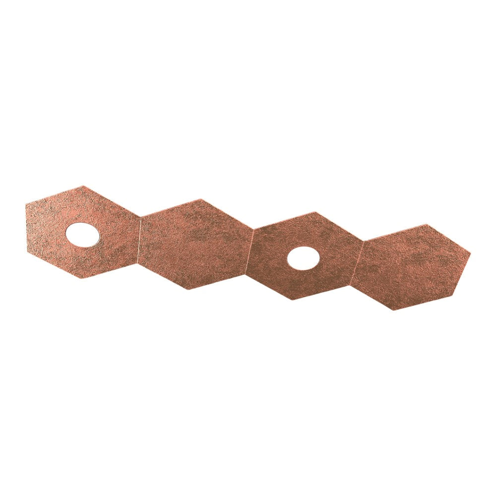 Hexagon plafoniera cucina rame Top Light GX53 11W modulare Made in Italy