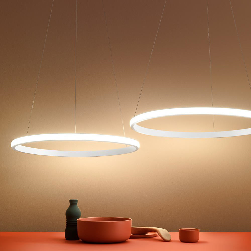 Iole S1 lampadario cerchio bianco satinato Gea Luce 28W 3000K