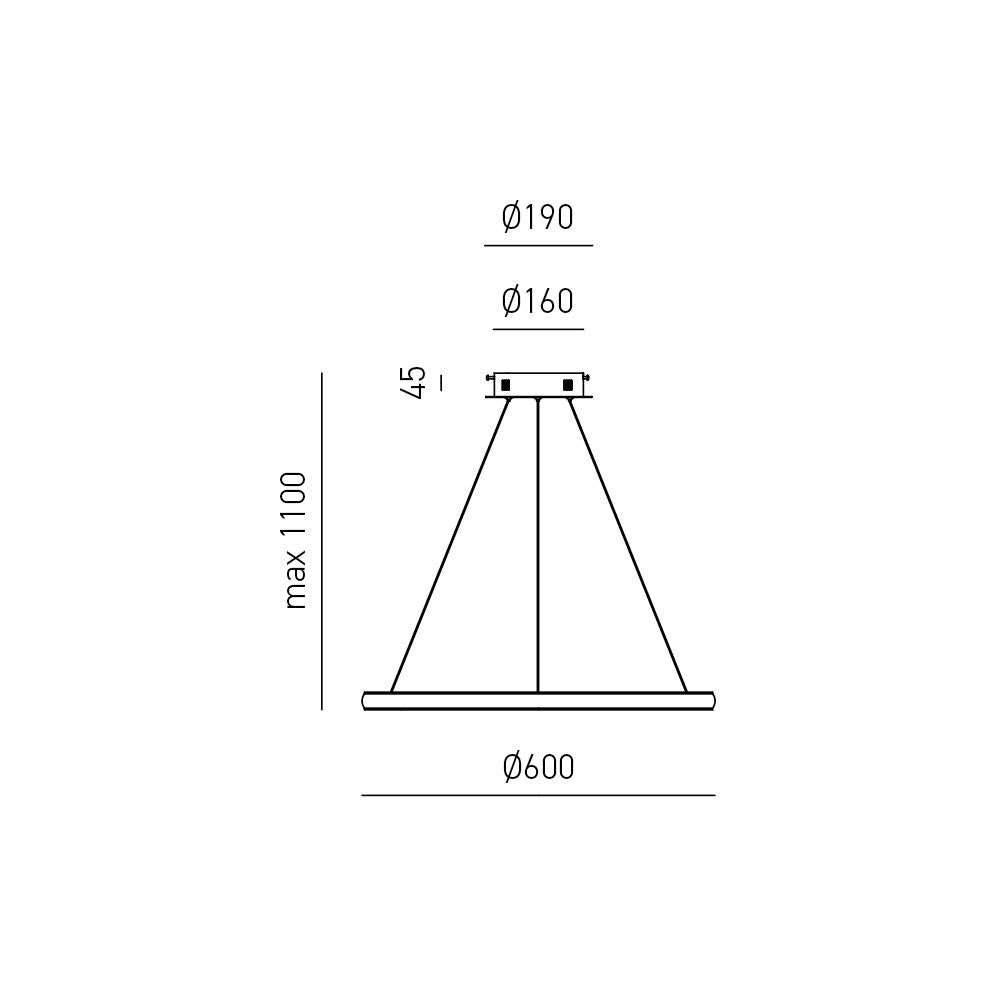 Iole S1 lampadario cerchio bianco satinato Gea Luce 28W 3000K