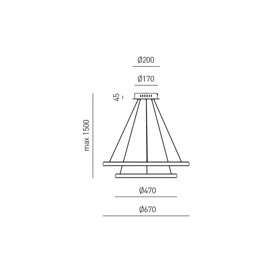 Iole S/2 lampadario oro satinato Gea Luce 40W 3000K