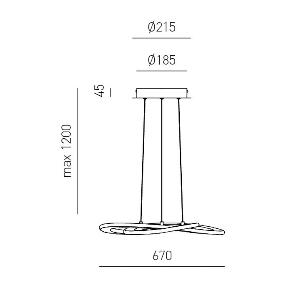 Yara lampadario bianco Gea Luce 50W 4000K