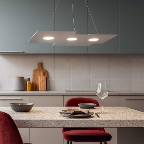 Plate lampadario cucina grigio Top Light GX53 11W 3 luci 2190 lm