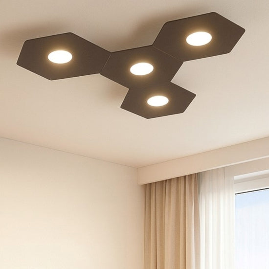 Hexagon plafoniera cucina marrone Top Light GX53 9W