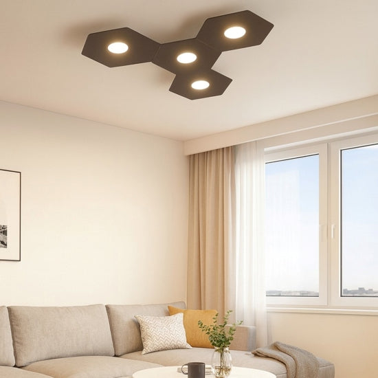 Hexagon plafoniera cucina marrone Top Light GX53 9W