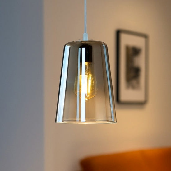 Shaded sospensione cromo trasparente Top Light E27 18W