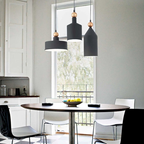 Triade lampadario a binario antracite dorato Ideal Lux 20W E27