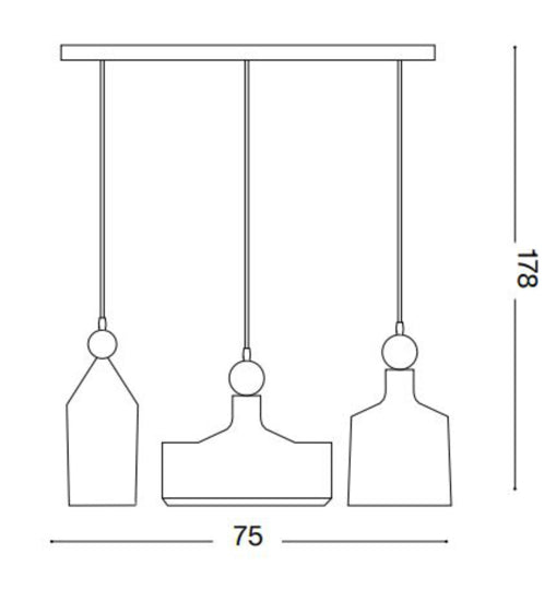 Triade lampadario a binario antracite dorato Ideal Lux 20W E27