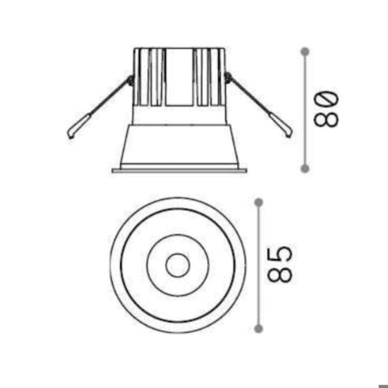 Game Trim Round faretto da incasso bianco opaco Ideal Lux 11W 3000K IP65