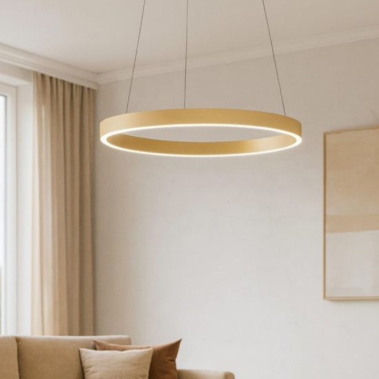 Criseide S-P lampadario oro satinato Gea Luce 60W 3000K