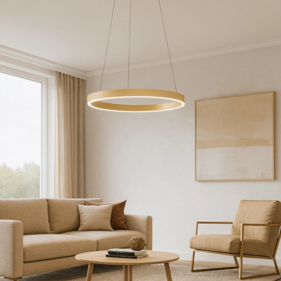 Criseide S-P lampadario oro satinato Gea Luce 60W 3000K