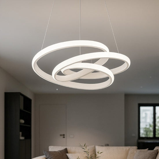 Diva S-G lampadario bianco satinato Gea Luce 47W 3000K