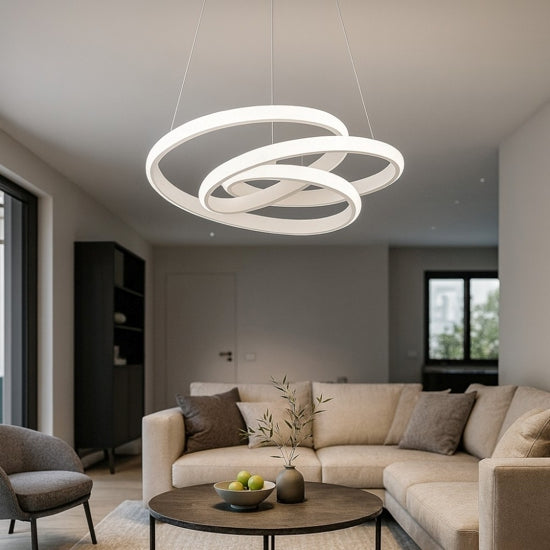 Diva S-G lampadario bianco satinato Gea Luce 47W 3000K