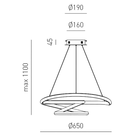Diva S-G lampadario bianco satinato Gea Luce 47W 3000K