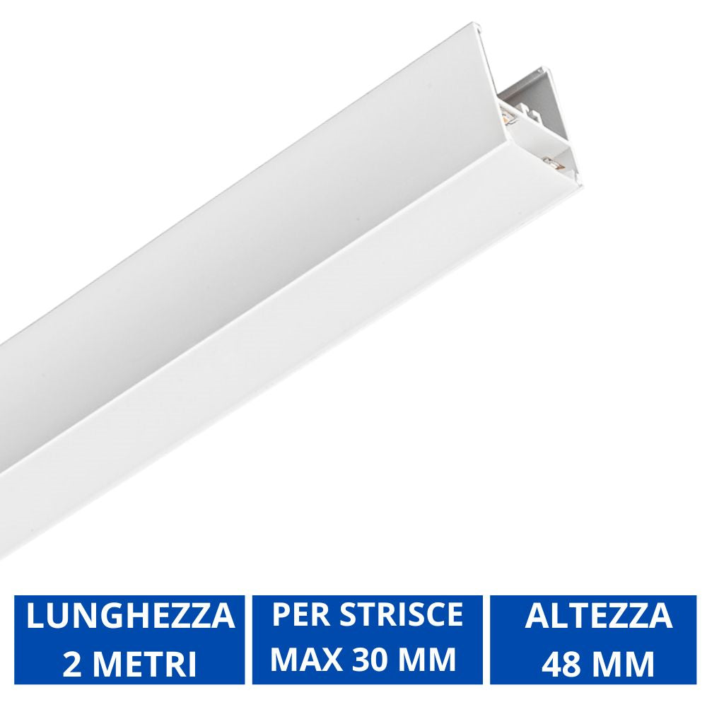 profilo lineare senza incasso bianco opaco Gea Luce 2m