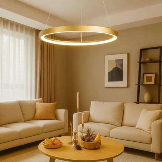 Krizia S/G lampadario oro spazzolato Gea Luce 60W 3000K