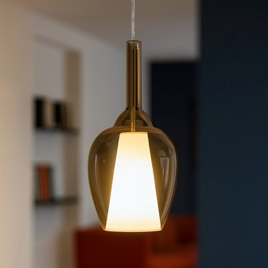 Ofelia S10 Mini sospensione ambra fumé Gea Luce 28W G9