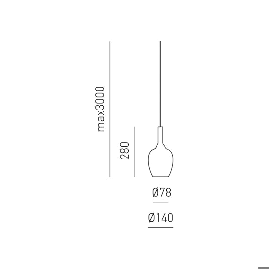Ofelia S10 Mini sospensione ambra fumé Gea Luce 28W G9